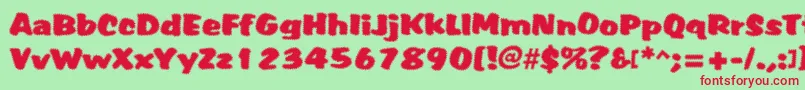 Tiffy Font – Red Fonts on Green Background