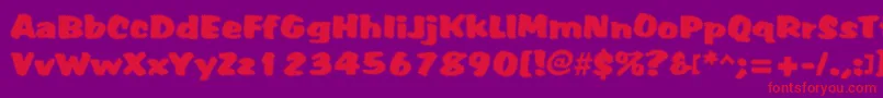 フォントTiffy – 紫の背景に赤い文字