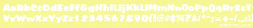 Tiffy-fontti – valkoiset fontit keltaisella taustalla
