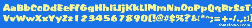 フォントTiffy – 黄色の文字、青い背景