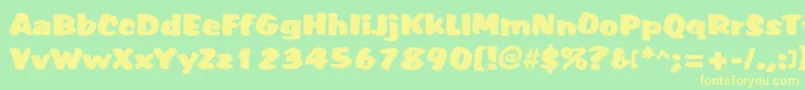 Tiffy Font – Yellow Fonts on Green Background