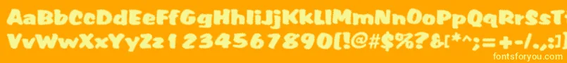 フォントTiffy – オレンジの背景に黄色の文字