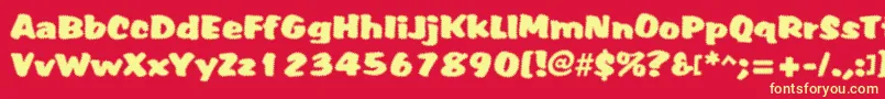 Tiffy Font – Yellow Fonts on Red Background