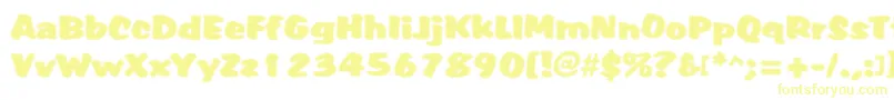 フォントTiffy – 白い背景に黄色の文字