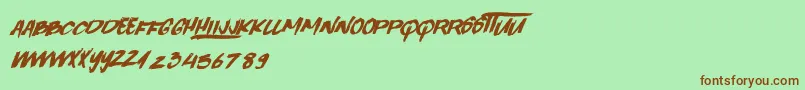 QuickToy Font – Brown Fonts on Green Background