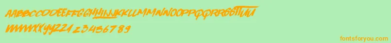 QuickToy Font – Orange Fonts on Green Background