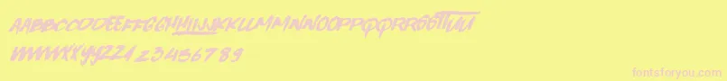 QuickToy Font – Pink Fonts on Yellow Background