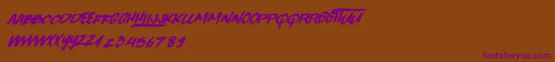 QuickToy Font – Purple Fonts on Brown Background