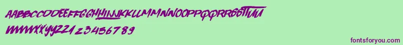 Шрифт QuickToy – фиолетовые шрифты на зелёном фоне
