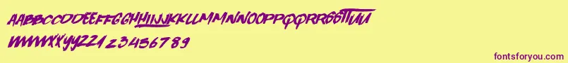 Шрифт QuickToy – фиолетовые шрифты на жёлтом фоне