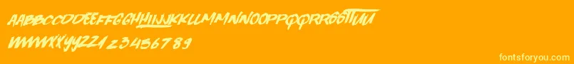 フォントQuickToy – オレンジの背景に黄色の文字