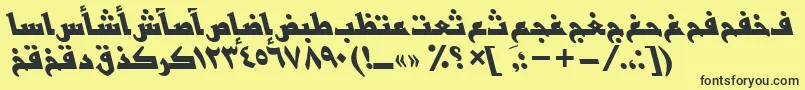 Czcionka BasrattBolditalic – czarne czcionki na żółtym tle