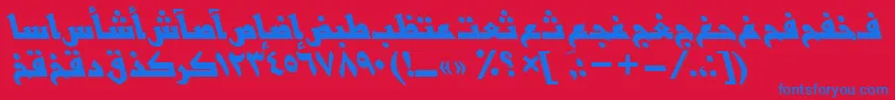 BasrattBolditalic Font – Blue Fonts on Red Background
