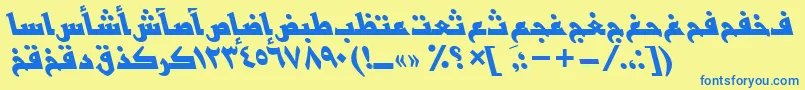 Czcionka BasrattBolditalic – niebieskie czcionki na żółtym tle