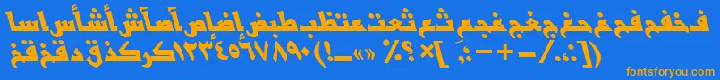 BasrattBolditalic Font – Orange Fonts on Blue Background