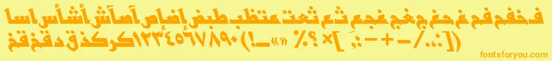 BasrattBolditalic Font – Orange Fonts on Yellow Background