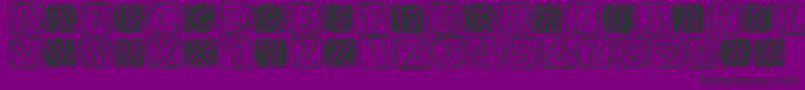 Linocapsa Font – Black Fonts on Purple Background