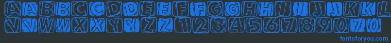 Linocapsa Font – Blue Fonts on Black Background