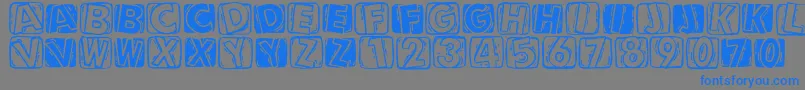 Linocapsa Font – Blue Fonts on Gray Background