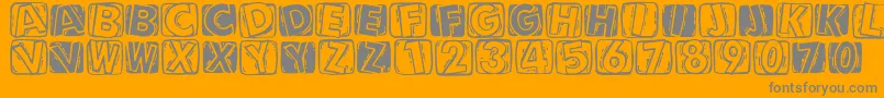 Linocapsa Font – Gray Fonts on Orange Background