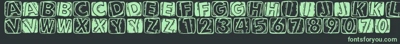 Linocapsa Font – Green Fonts on Black Background