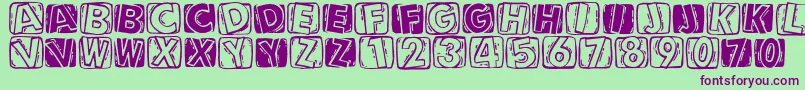 Linocapsa Font – Purple Fonts on Green Background
