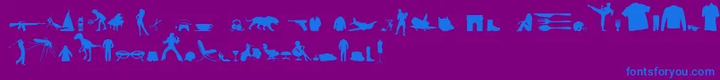 フォントMixedSilhouettesFreeVol4 – 紫色の背景に青い文字