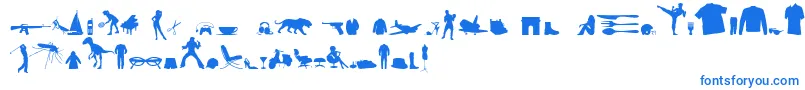 Шрифт MixedSilhouettesFreeVol4 – синие шрифты