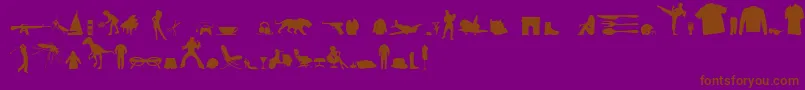 Police MixedSilhouettesFreeVol4 – polices brunes sur fond violet