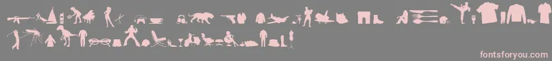 Czcionka MixedSilhouettesFreeVol4 – różowe czcionki na szarym tle