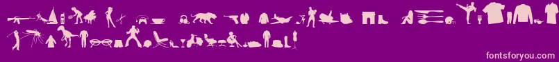 MixedSilhouettesFreeVol4 Font – Pink Fonts on Purple Background