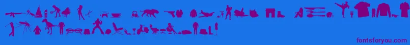 MixedSilhouettesFreeVol4 Font – Purple Fonts on Blue Background