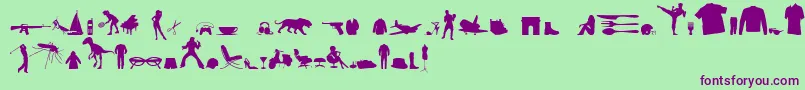 MixedSilhouettesFreeVol4 Font – Purple Fonts on Green Background