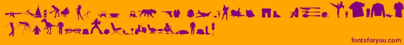 フォントMixedSilhouettesFreeVol4 – オレンジの背景に紫のフォント