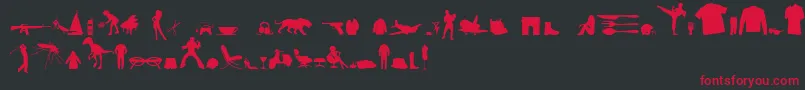 MixedSilhouettesFreeVol4 Font – Red Fonts on Black Background