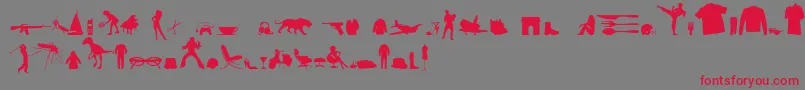 フォントMixedSilhouettesFreeVol4 – 赤い文字の灰色の背景