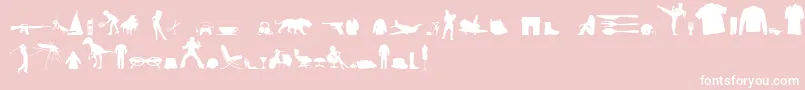 MixedSilhouettesFreeVol4 Font – White Fonts on Pink Background