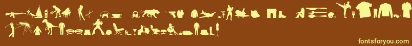 More about MixedSilhouettesFreeVol4 Font MixedSilhouettesFreeVol4 Font – Yellow Fonts on Brown Background