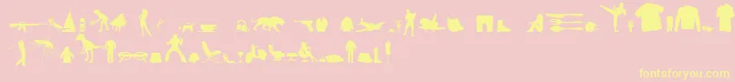 MixedSilhouettesFreeVol4 Font – Yellow Fonts on Pink Background