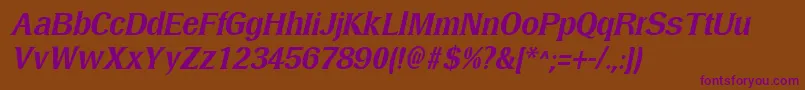 DresselmediumItalic Font – Purple Fonts on Brown Background