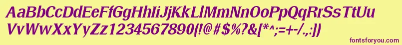 DresselmediumItalic Font – Purple Fonts on Yellow Background