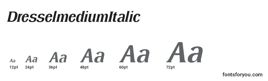 Größen der Schriftart DresselmediumItalic