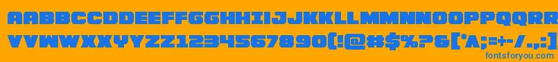 Bummercond Font – Blue Fonts on Orange Background