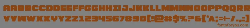 フォントBummercond – 茶色の文字が灰色の背景にあります。