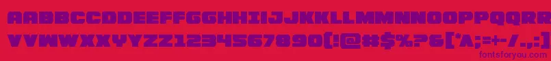 フォントBummercond – 赤い背景に紫のフォント