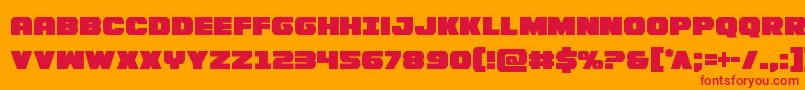 Bummercond-Schriftart – Rote Schriften auf orangefarbenem Hintergrund