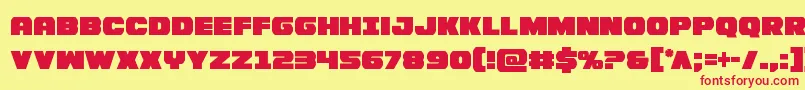 Bummercond Font – Red Fonts on Yellow Background