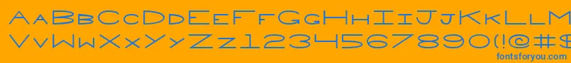 Penne-Schriftart – Blaue Schriften auf orangefarbenem Hintergrund