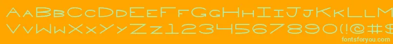 Penne-Schriftart – Grüne Schriften auf orangefarbenem Hintergrund