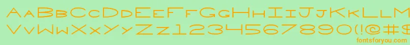 Weitere Informationen zur Penne-Schriftart Penne-Schriftart – Orangefarbene Schriften auf grünem Hintergrund
